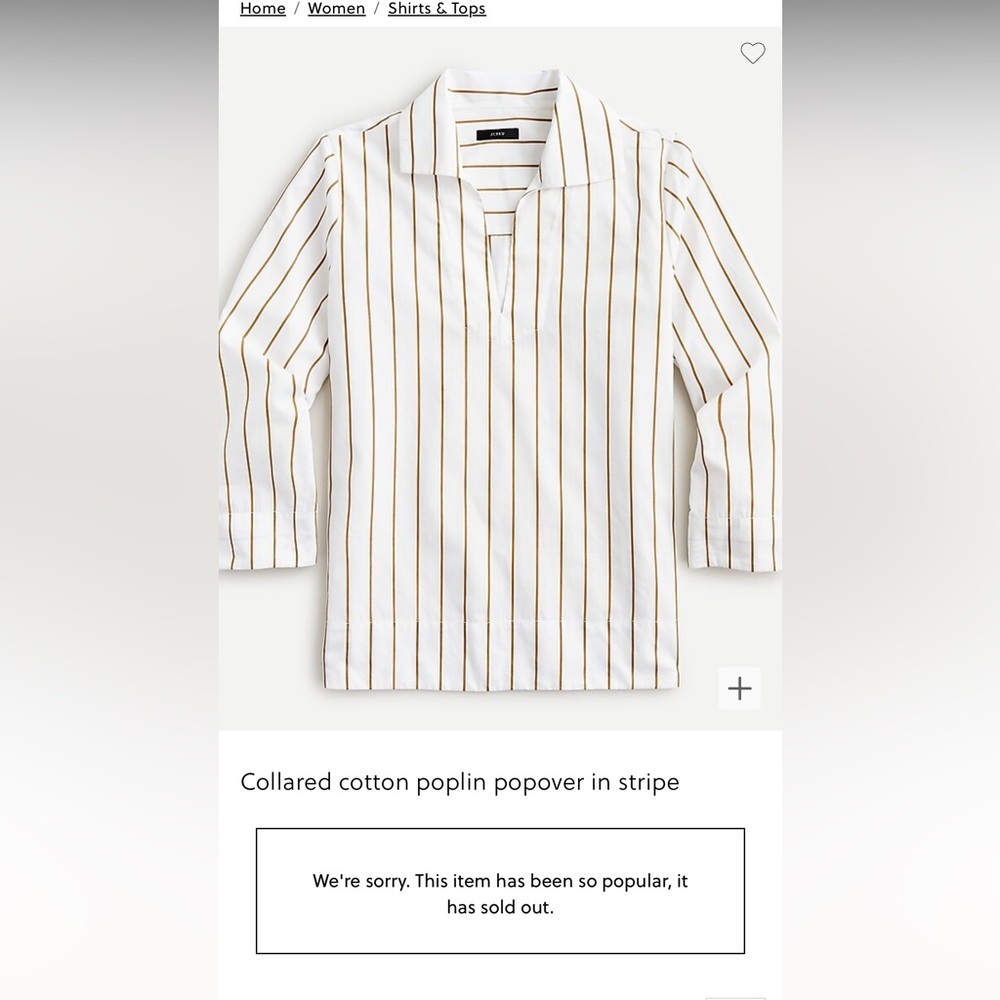 J.Crew NWOT collared cotton Poplin popover blouse szL - Picture 2 of 7